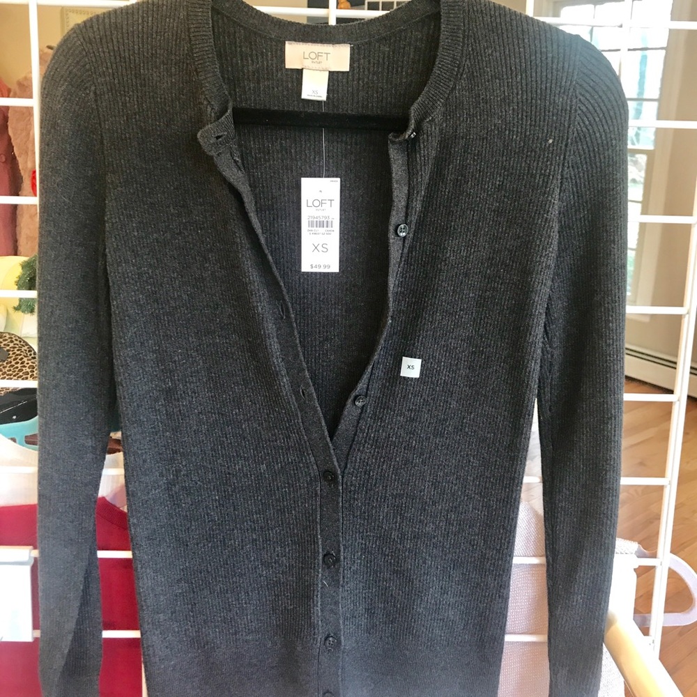 NWT LOFT grey cardigan.